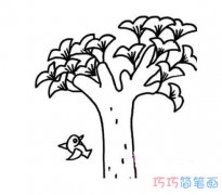 秋天大树银杏的画法简单好看_秋天简笔画图片