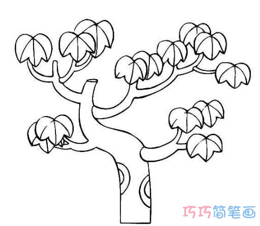 秋天银杏怎么画简洁好画_秋天简笔画图片