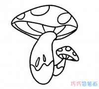 卡通蘑菇素描的画法简单漂亮_蘑菇简笔画图片