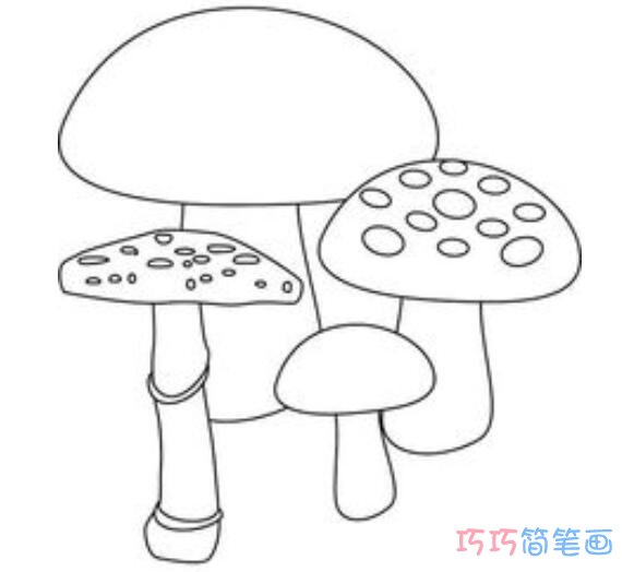 卡通蘑菇怎么画好看可爱_蘑菇简笔画图片
