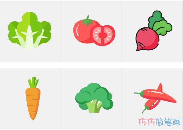 有机蔬菜怎么画好看_带色彩蔬菜简笔画图片