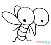 卡通蚊子的画法步骤图简单好看_蚊子简笔画图片