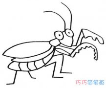 卡通螳螂素描怎么画简单好看_螳螂简笔画图片