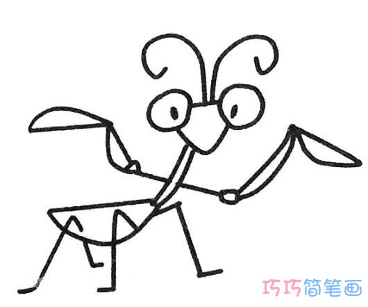 螳螂要怎么画可爱_螳螂简笔画图片