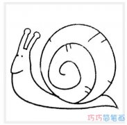 卡通蜗牛素描怎么画简单漂亮_蜗牛简笔画图片
