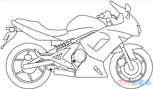 摩托车怎么画简单好看_摩托车简笔画图片
