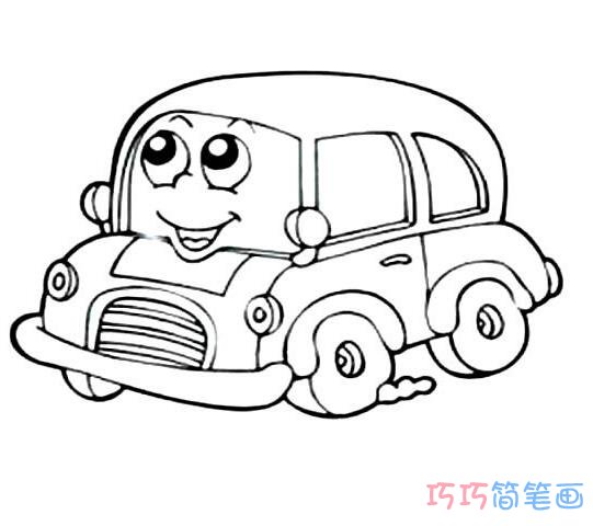 卡通小汽车要怎么画可爱_小汽车简笔画图片