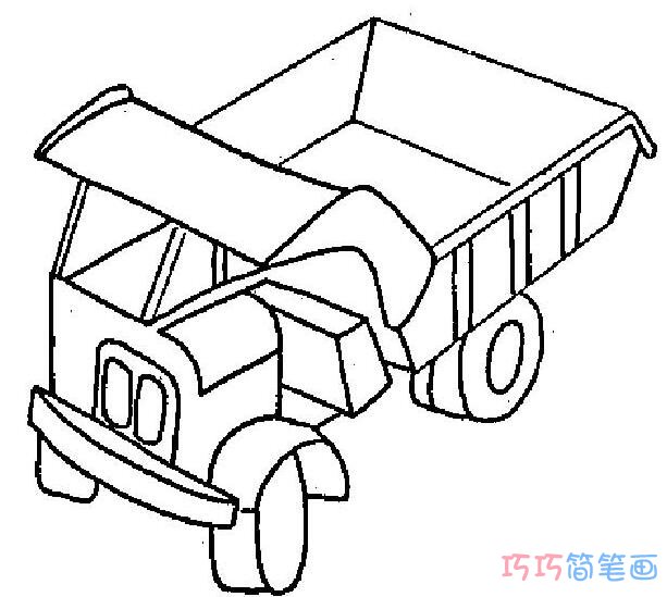 幼儿货车怎么画简单_货车简笔画图片