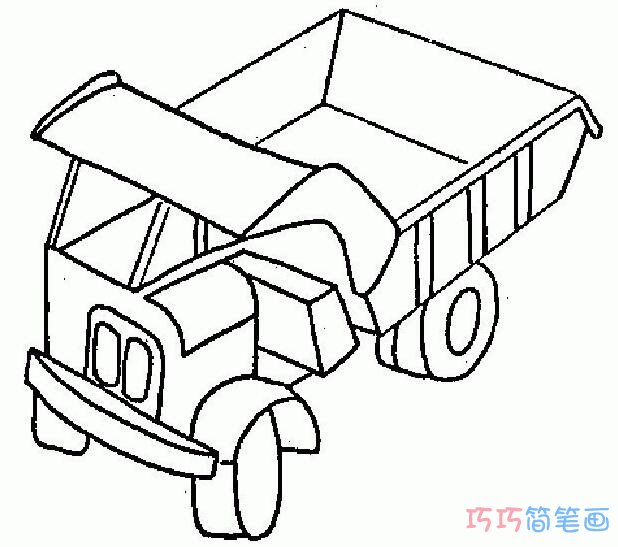 幼儿货车怎么画简单_货车简笔画图片