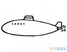 儿童卡通潜艇的画法简单好看_潜艇简笔画图片
