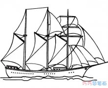 卡通帆船素描怎么画简单漂亮_帆船简笔画图片