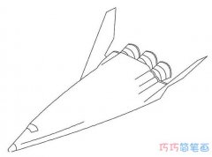 卡通航天飞机素描怎么画简单好看_飞机简笔画图片