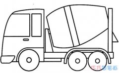 儿童卡通水泥车怎么画简单漂亮_水泥车简笔画图片
