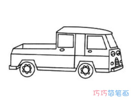 Q版幼儿大卡车卡通画法_卡车简笔画图片