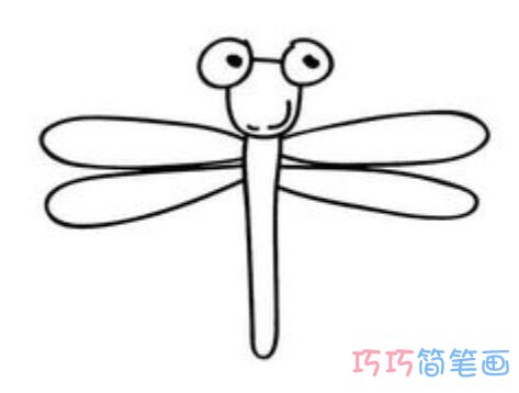 幼儿蜻蜓怎么画简洁好看_带步骤蜻蜓简笔画图片