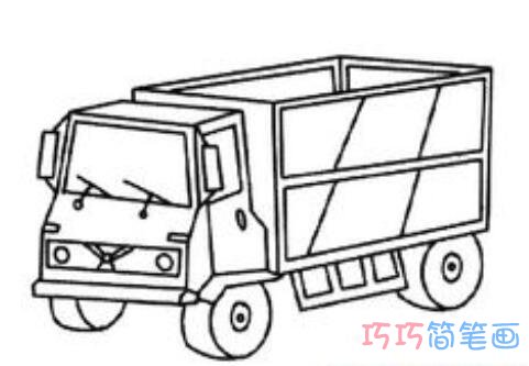 幼儿版卡通小货车怎么画简单_货车简笔画图片