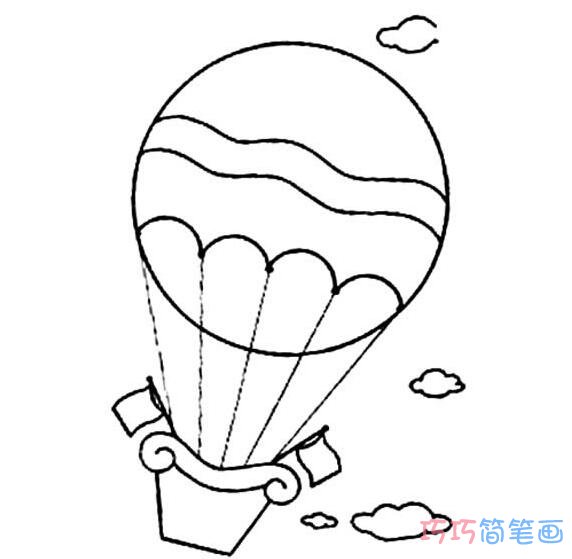 如何简单快速地完成卡通热气球作品_热气球简笔画图片