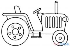 Q版卡通拖拉机怎么画简单可爱_拖拉机简笔画图片