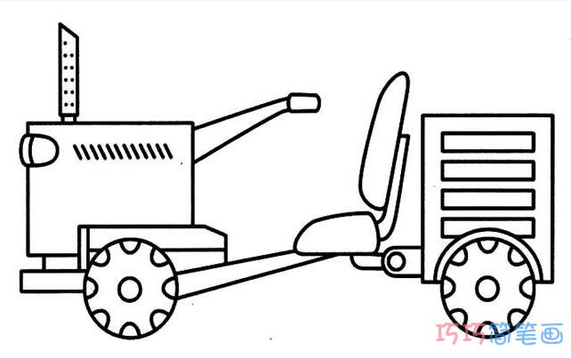 Q版拖拉机怎么画简单可爱_拖拉机简笔画图片