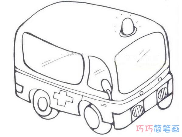 儿童救护车素描怎么画简单好看_救护车简笔画图片