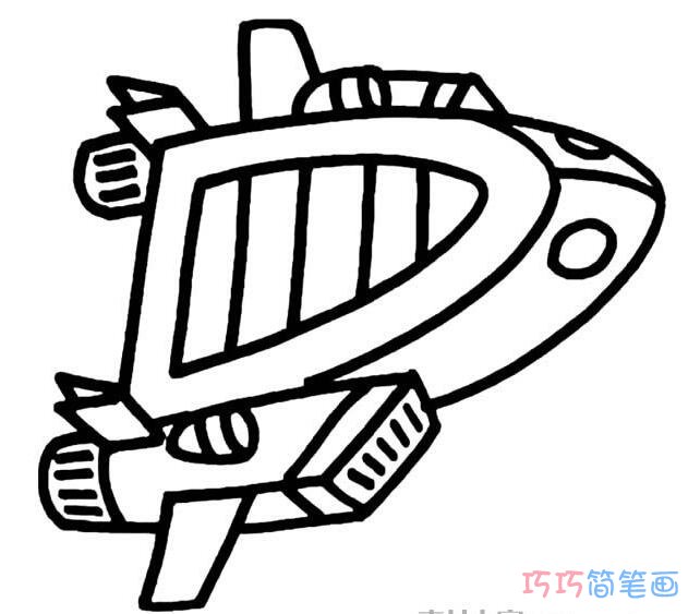 宇宙飞船素描怎么画好看_飞船简笔画图片