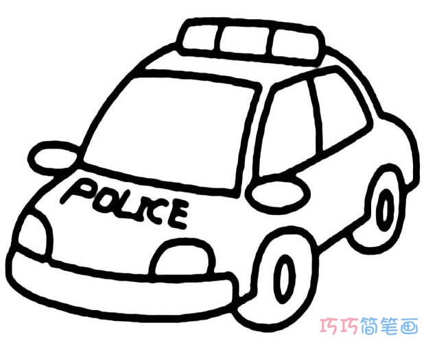 警车素描怎么画好看_警车简笔画图片