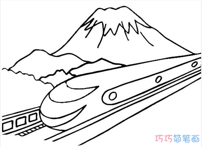 高铁火车怎么画简单_火车简笔画图片