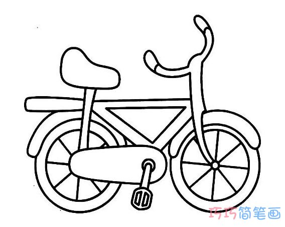 幼儿自行车怎么画简洁好画_自行车简笔画图片