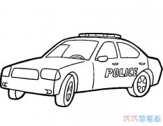 儿童警车素描怎么画简单好看_警车简笔画图片