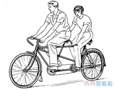 骑自行车小男孩的画法步骤素描_自行车简笔画图片