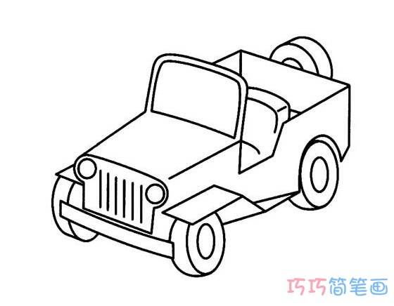 越野车怎么画简单好看_越野车简笔画图片