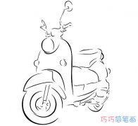 简单女士摩托车素描怎么画好看_摩托车简笔画图片