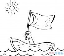 海上帆船素描怎么画简单漂亮_帆船简笔画图片