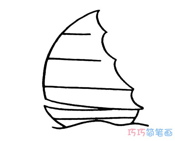 海上帆船要怎么画简洁好看_帆船简笔画图片