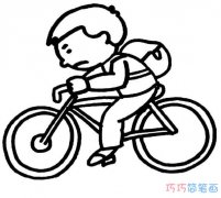 卡通骑自行车小男孩怎么画素描_自行车简笔画图片