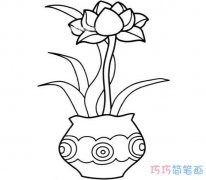 漂亮盆栽花朵的画法手绘简单_花朵简笔画图片