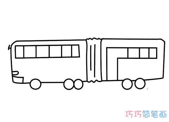 公交车要怎么画简单_公交车简笔画图片