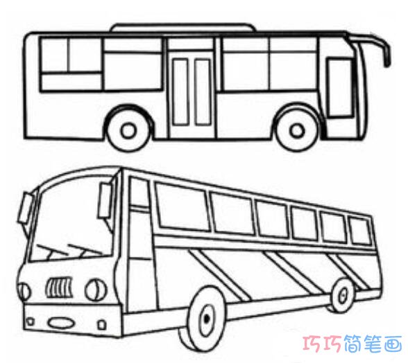 公交车要怎么画简单_公交车简笔画图片