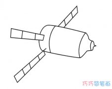 手绘人造卫星素描的画法简单漂亮_卫星简笔画图片