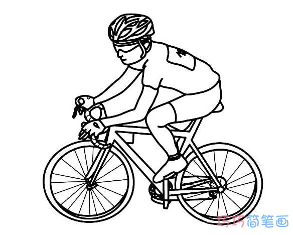 骑自行车男孩要怎么画简单_自行车简笔画图片
