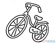 自行车素描怎么画简单好看_自行车简笔画图片