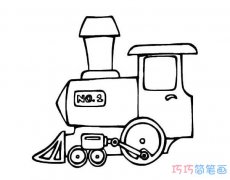 老式蒸汽火车怎么画简单素描_火车简笔画图片