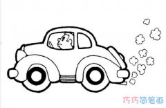 卡通小汽车怎么画简单好看_汽车简笔画图片