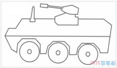 卡通装甲车的画法手绘带步骤_装甲车简笔画图片