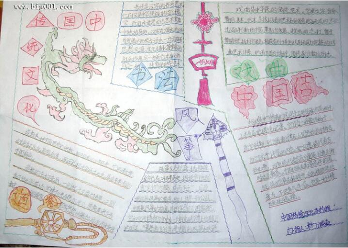 小学生中国传统文化好看手抄报模板_传统文化小报图片