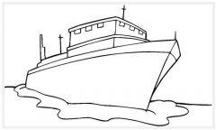 卡通大轮船怎么画手绘简单漂亮_轮船简笔画图片