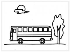 儿童公交车怎么画素描简单好看_公交车简笔画图片