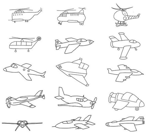 各种飞机要怎么画好看_飞机简笔画图片