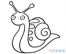 幼儿卡通蜗牛的画法简单可爱_蜗牛简笔画图片
