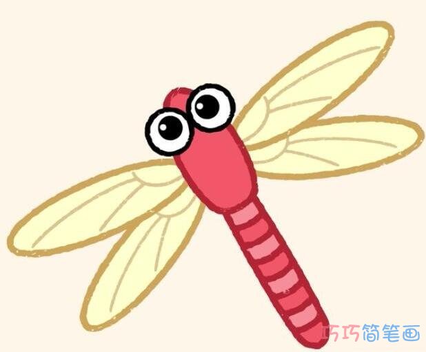 卡通蜻蜓怎么画可爱_蜻蜓简笔画图片